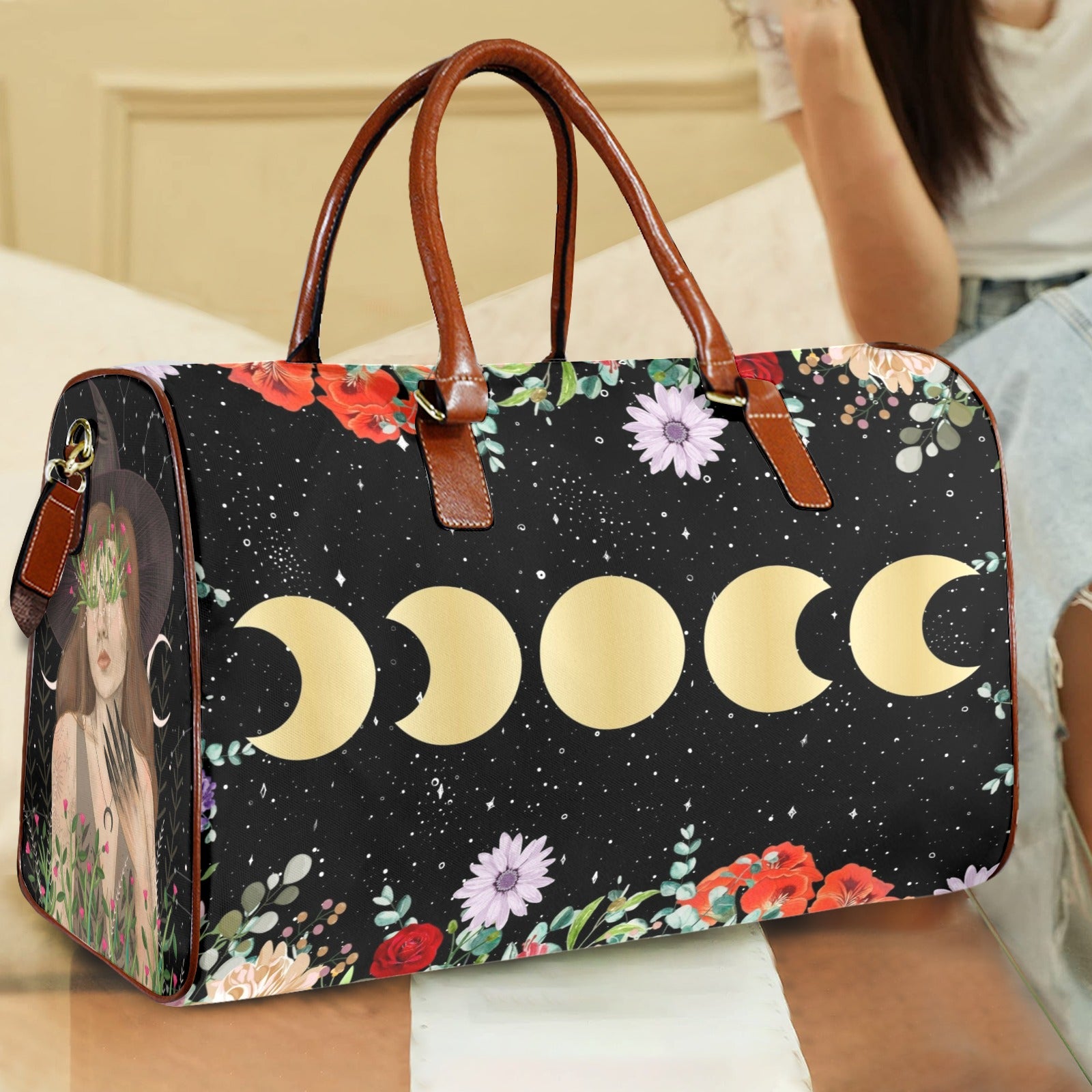 Witchy Moon Phases Travel Bag-MoonChildWorld