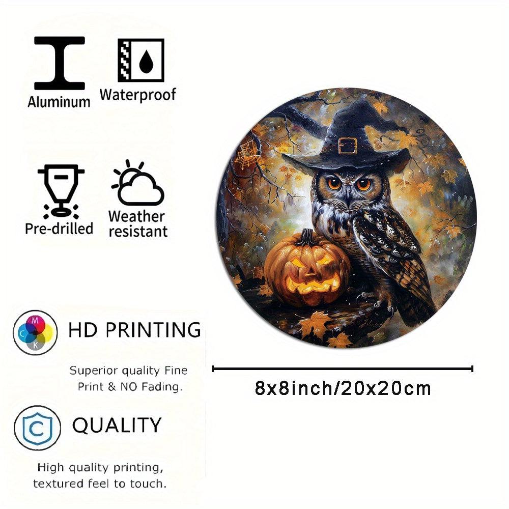 Witchy Owl Metal Sign Vintage Halloween Metal Sign-MoonChildWorld