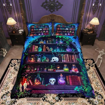 Witchy Raven Bedding Set Black Crow Gothic Bedding Set for Halloween-MoonChildWorld