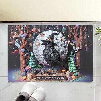 Witchy Raven Doormat Gothic Crow Doormat for Halloween-MoonChildWorld