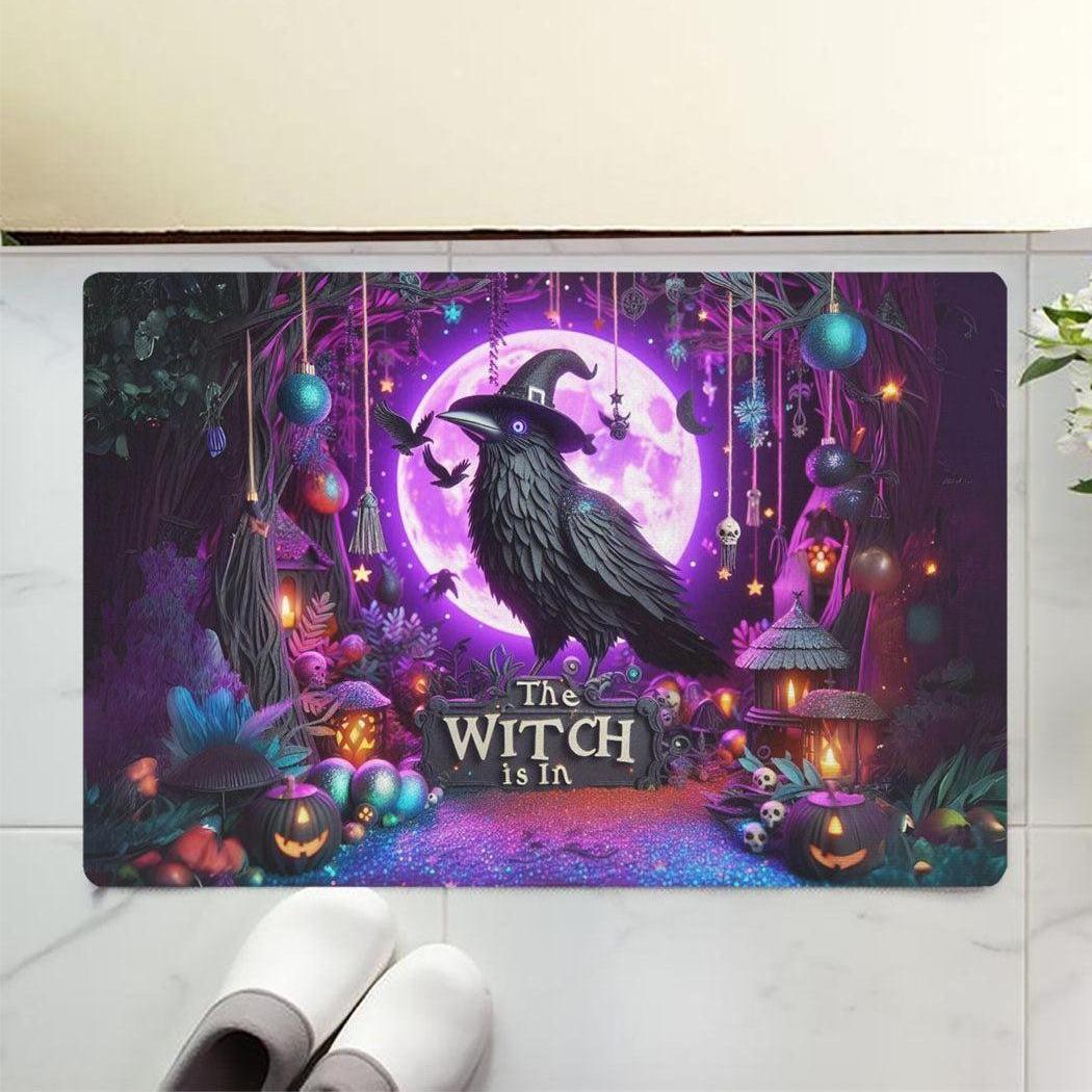 Witchy Raven Doormat Gothic Crow Doormat for Halloween-MoonChildWorld