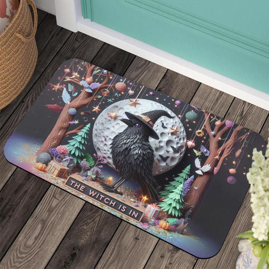 Witchy Raven Doormat Gothic Crow Doormat for Halloween-MoonChildWorld