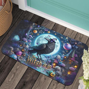 Witchy Raven Doormat Gothic Crow Doormat for Halloween-MoonChildWorld