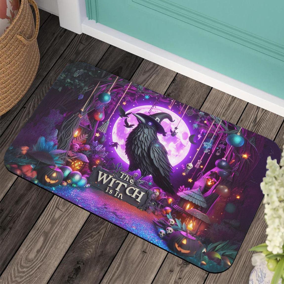 Witchy Raven Doormat Gothic Crow Doormat for Halloween-MoonChildWorld