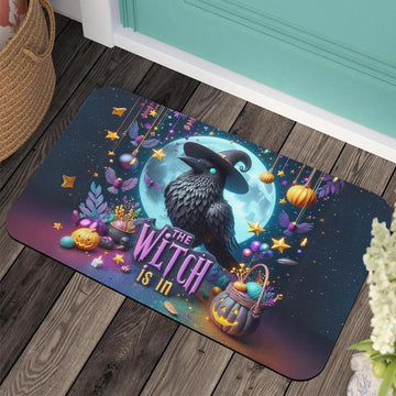 Witchy Raven Doormat Gothic Crow Doormat for Halloween-MoonChildWorld