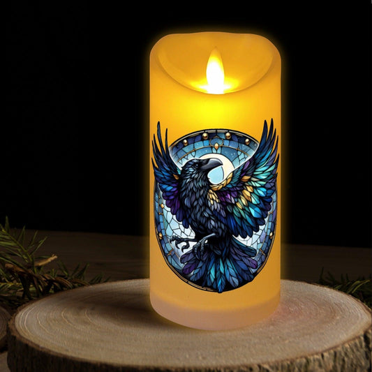 Witchy Raven Flameless LED Candle-MoonChildWorld