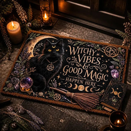 Wicca Black Cat Doormat – Gothic Witch Familiar Welcome Mat_mockup_2.webp