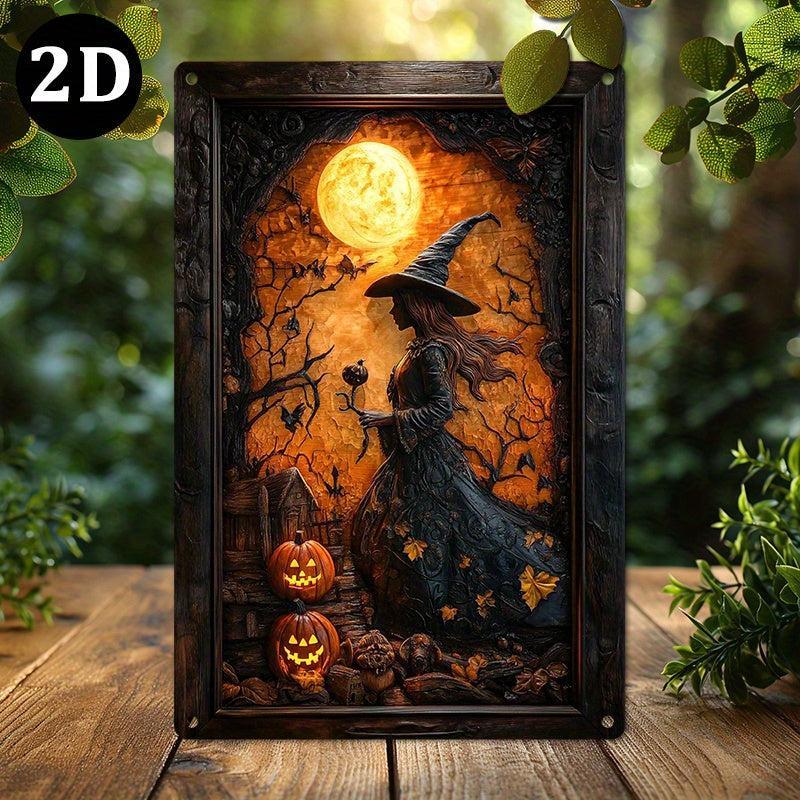 Witchy Wall Art Gothic Witch Metal Sign for Halloween, Christmas-MoonChildWorld