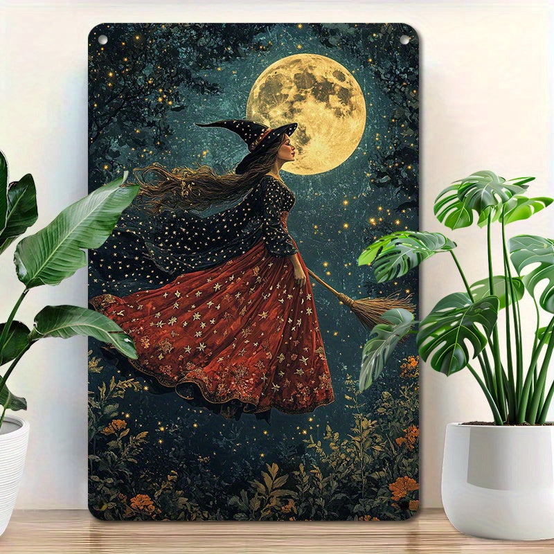 Witchy Wall Art Gothic Witch Metal Sign for Halloween, Christmas-MoonChildWorld