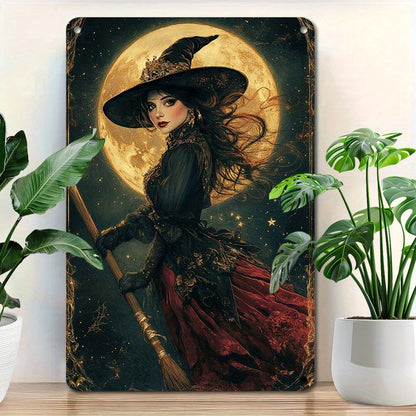 Witchy Wall Art Gothic Witch Metal Sign for Halloween, Christmas-MoonChildWorld