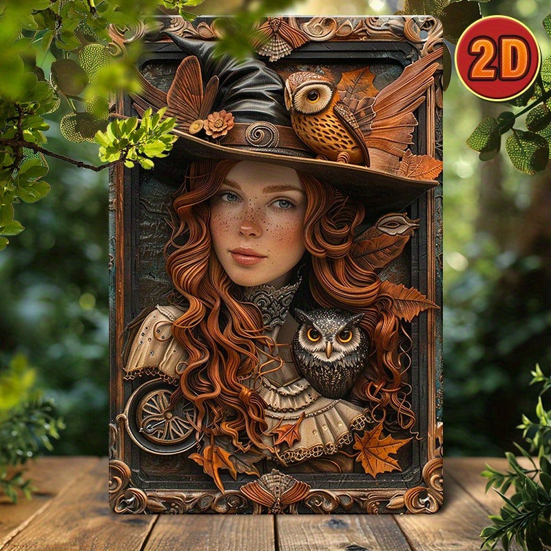 Witchy Wall Art Gothic Witch Metal Sign for Halloween, Christmas-MoonChildWorld