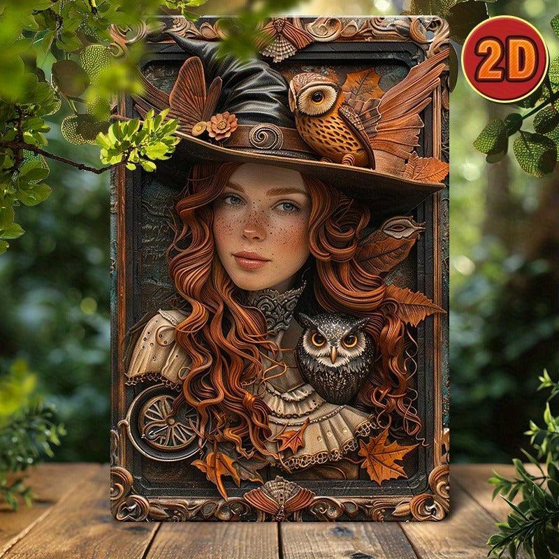 Witchy Wall Art Gothic Witch Metal Sign for Halloween, Christmas-MoonChildWorld