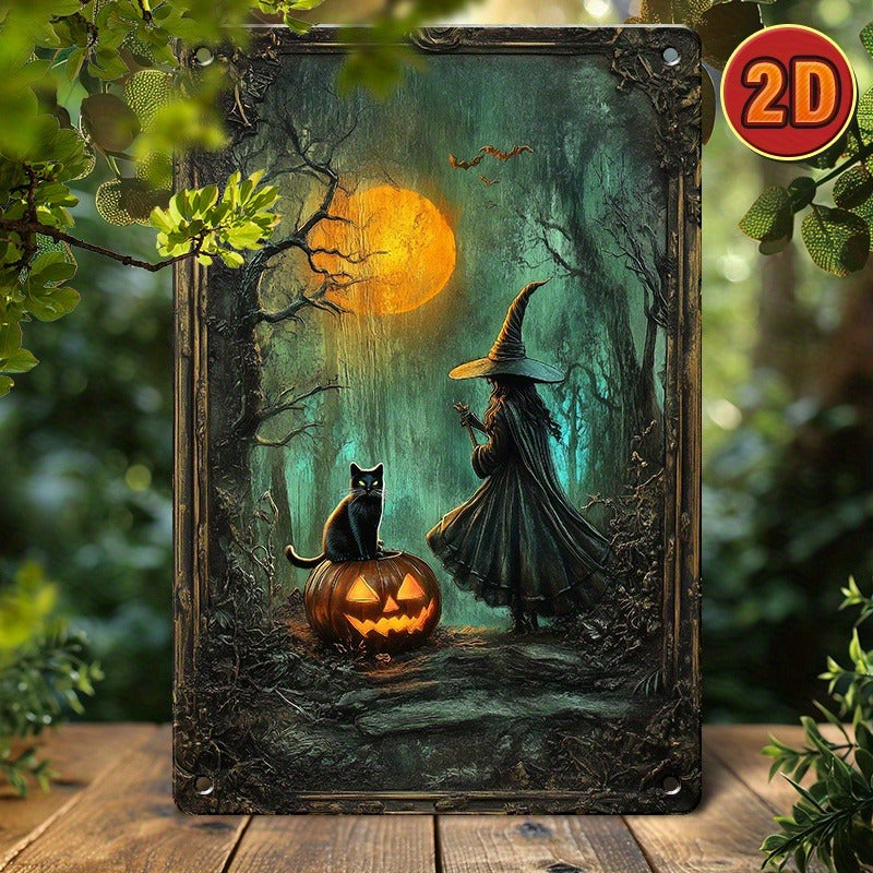 Witchy Wall Art Gothic Witch Metal Sign for Halloween, Christmas-MoonChildWorld