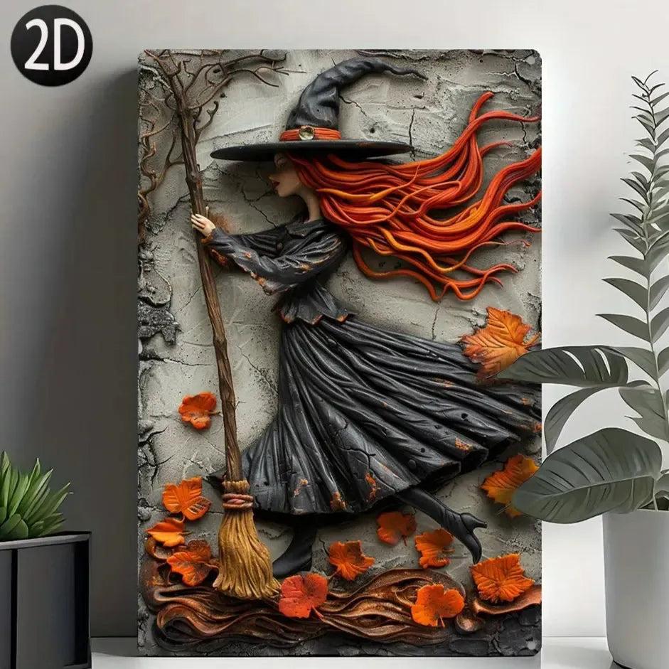 Witchy Wall Art Gothic Witch Metal Sign for Halloween, Christmas-MoonChildWorld