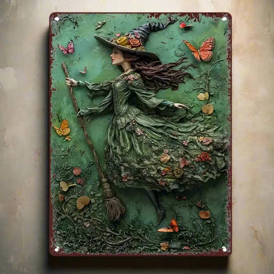 Witchy Wall Art Gothic Witch Metal Sign for Halloween, Christmas-MoonChildWorld