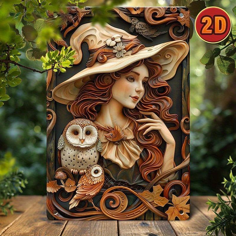 Witchy Wall Art Gothic Witch Metal Sign for Halloween, Christmas-MoonChildWorld