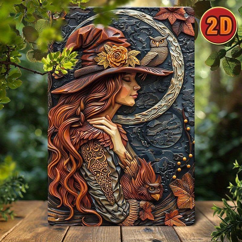 Witchy Wall Art Gothic Witch Metal Sign for Halloween, Christmas-MoonChildWorld