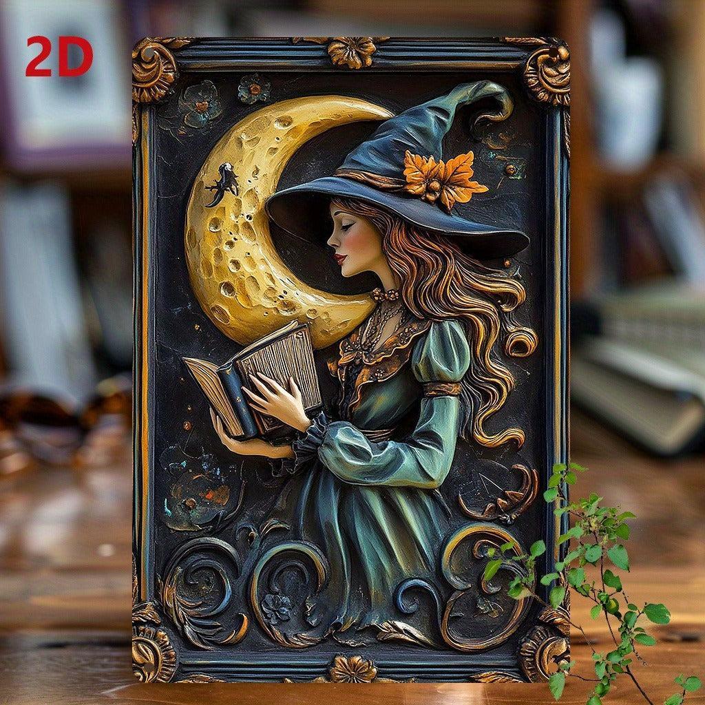 Witchy Wall Art Gothic Witch Metal Sign for Halloween, Christmas-MoonChildWorld
