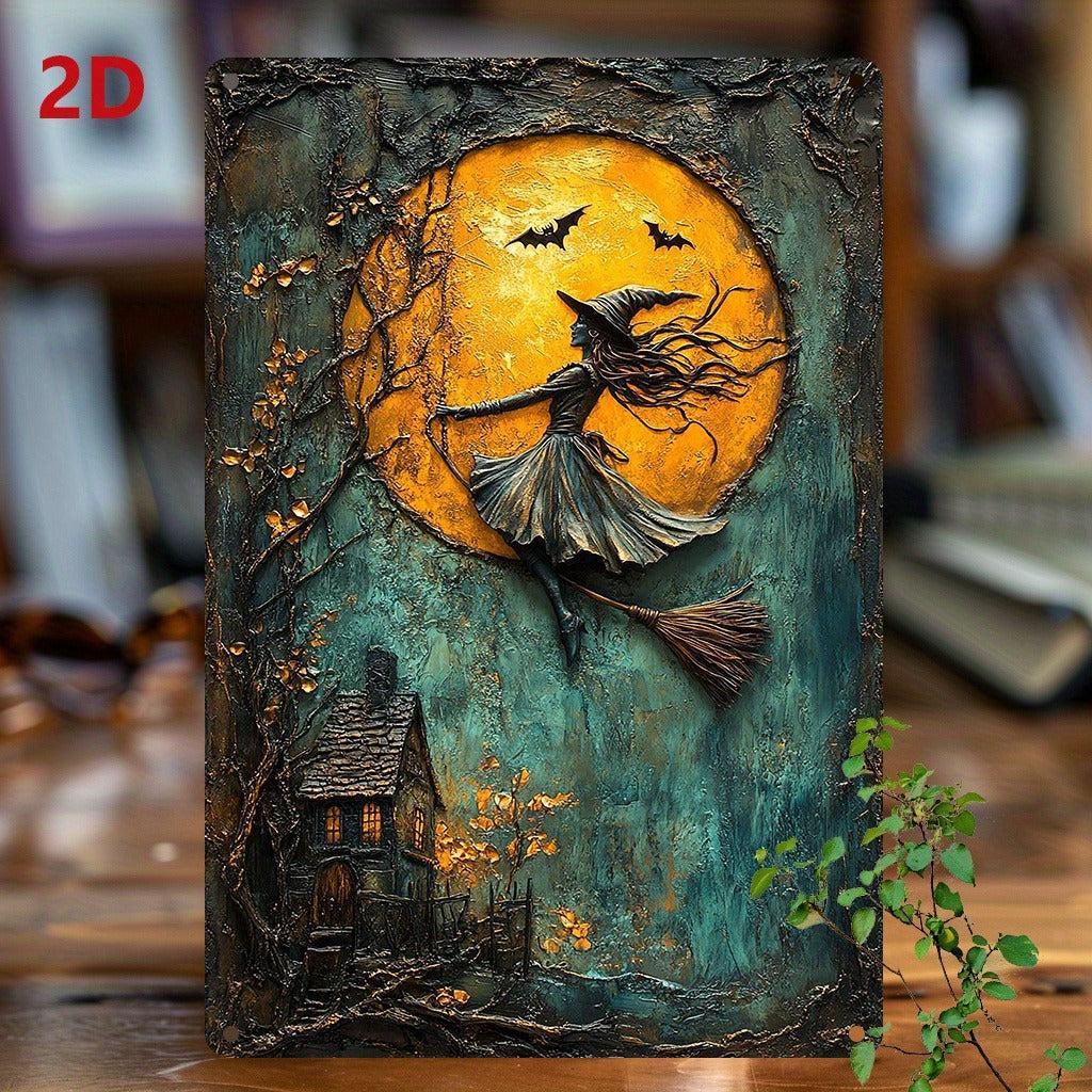 Witchy Wall Art Gothic Witch Metal Sign for Halloween, Christmas-MoonChildWorld