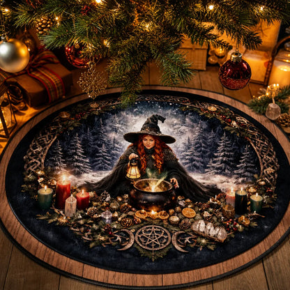 Witchy Witch Gothic Christmas Tree Skirt – Pagan Yule Decor_mockup_4.webp
