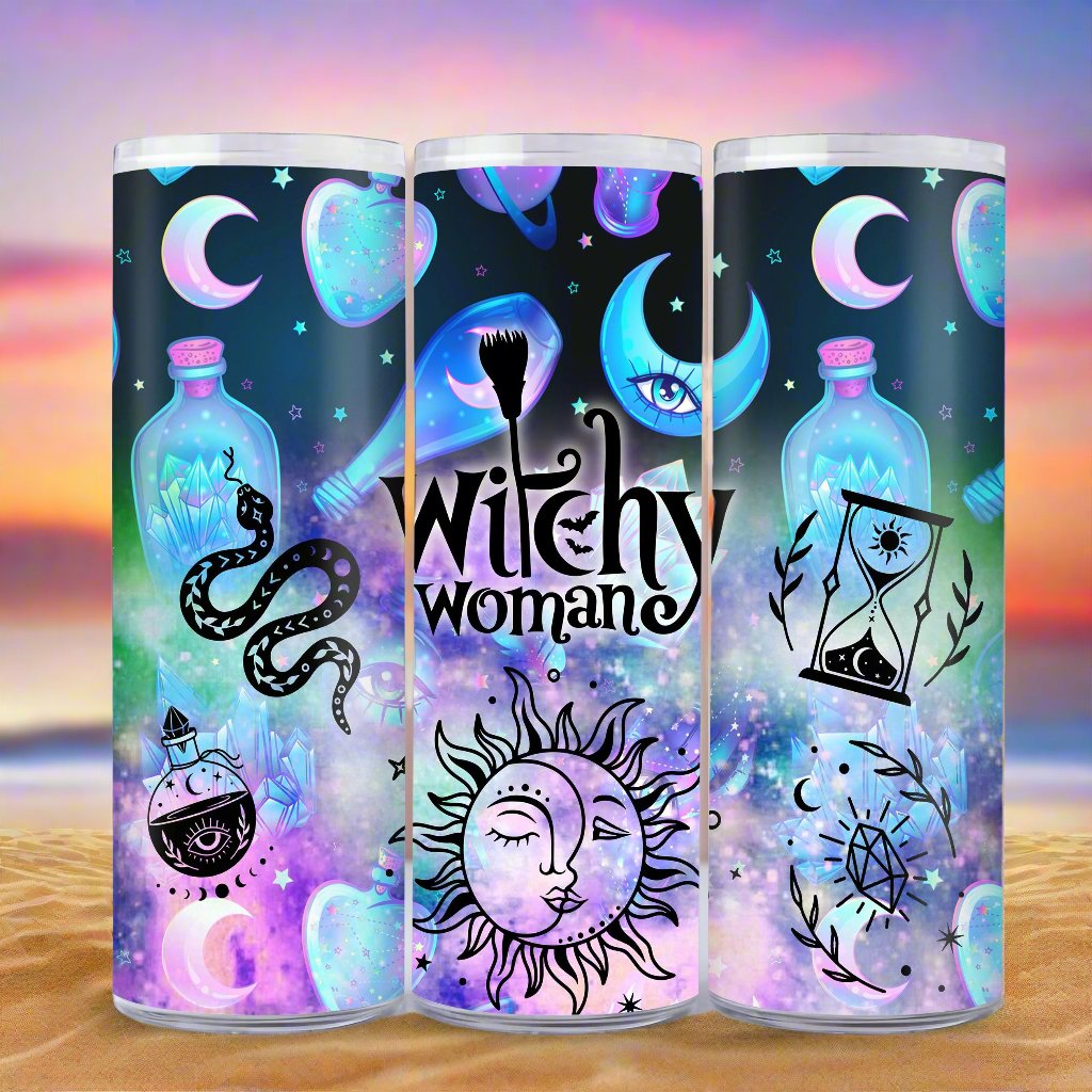 Witchy Woman Halloween Skinny Tumbler-MoonChildWorld