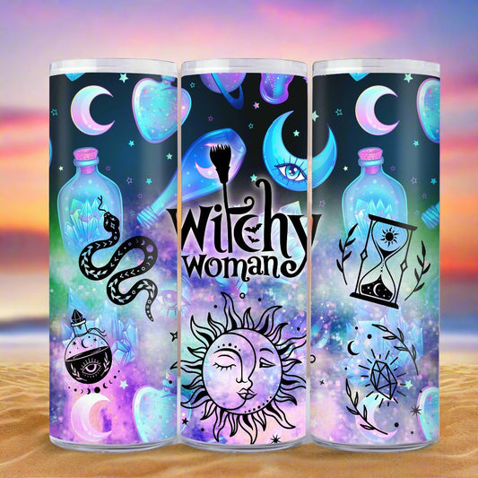 Witchy Woman Halloween Skinny Tumbler-MoonChildWorld