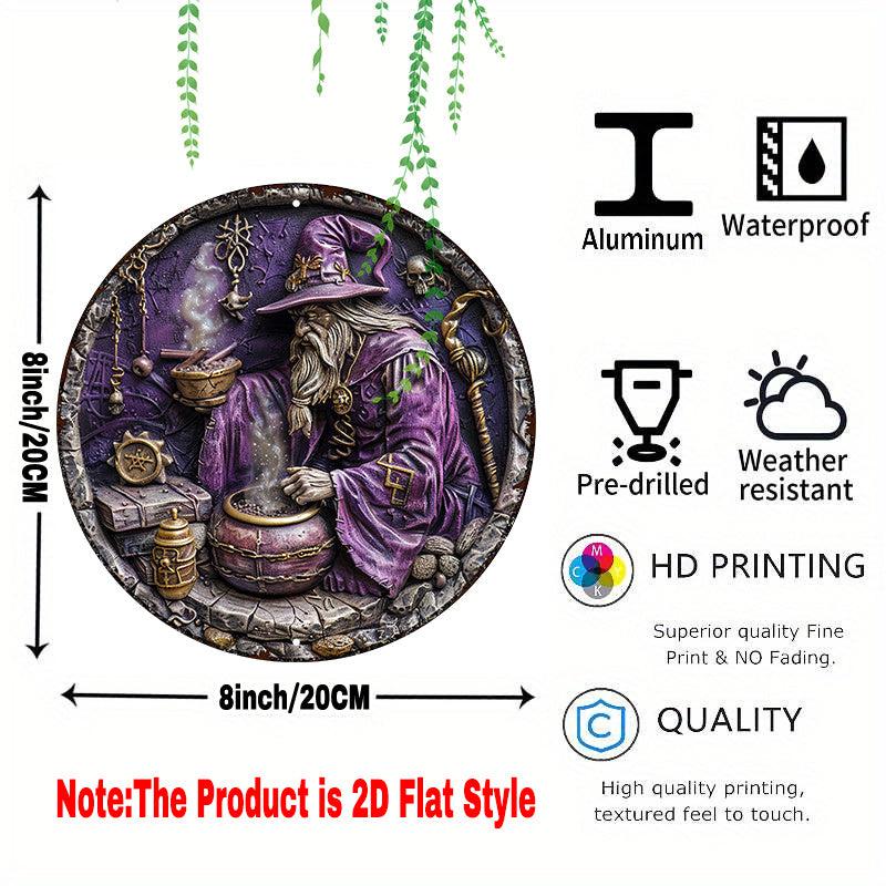 Wizard Brewing Potion Witchy Metal Sign-MoonChildWorld
