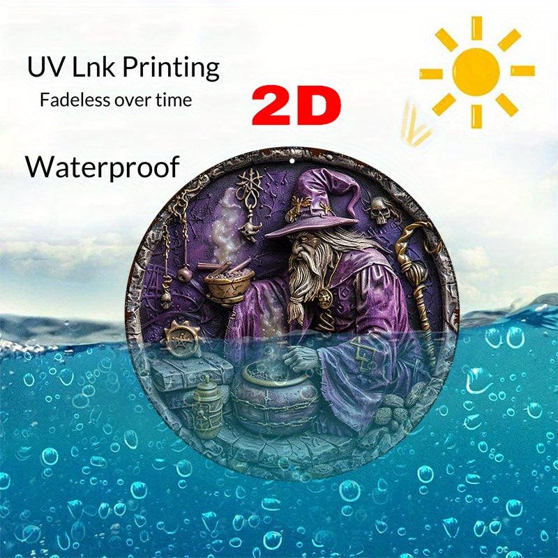 Wizard Brewing Potion Witchy Metal Sign-MoonChildWorld