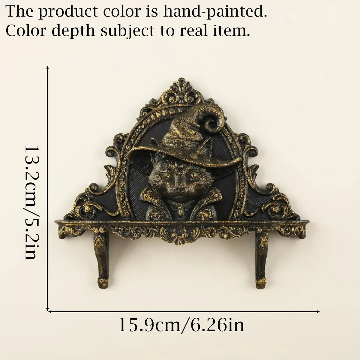 Rear view of the wizard cat wall shelf showing mounting points