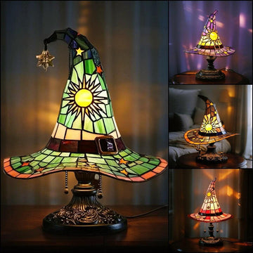 Wizard Hat Lamp Retro Creative Led Night Light Witch Desk Lamp for Halloween Home Decor-MoonChildWorld