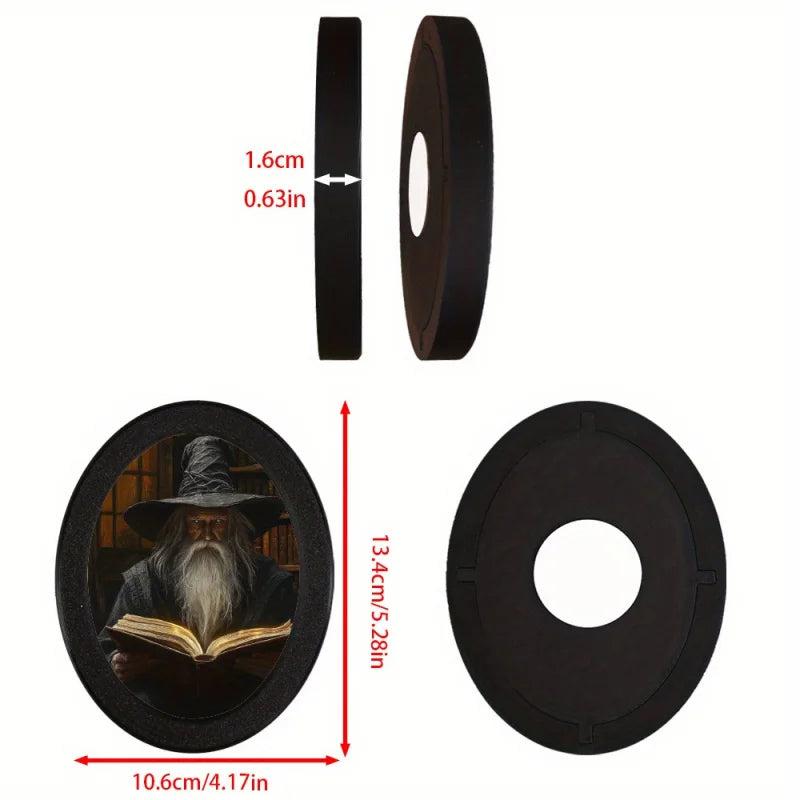 Wizard Reader Wooden Oval Frame - Gothic Oval Wall Art - Witchy Halloween Wall Decoration-MoonChildWorld