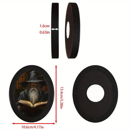 Wizard Reader Wooden Oval Frame - Gothic Oval Wall Art - Witchy Halloween Wall Decoration-MoonChildWorld