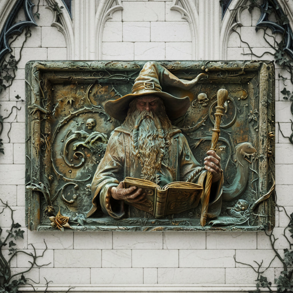 Wizard Wall Art Male Witch Metal Sign Witchcraft Wall Decor-MoonChildWorld