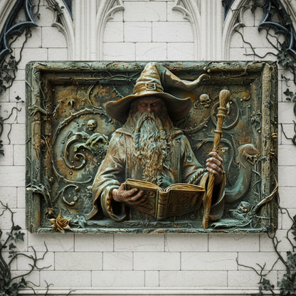 Wizard Wall Art Male Witch Metal Sign Witchcraft Wall Decor-MoonChildWorld
