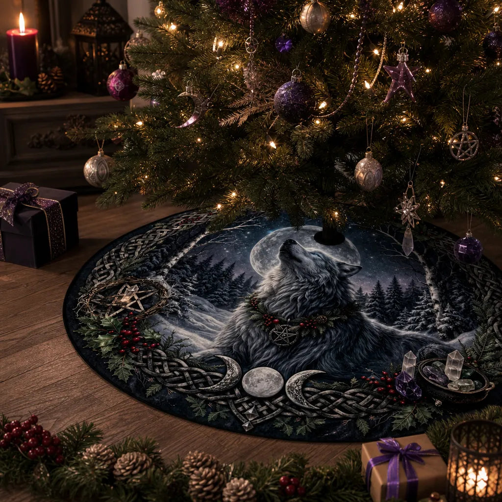 Wolf Yule Tree Skirt – Pagan Witchy Gothic Decor_mockup_3.webp