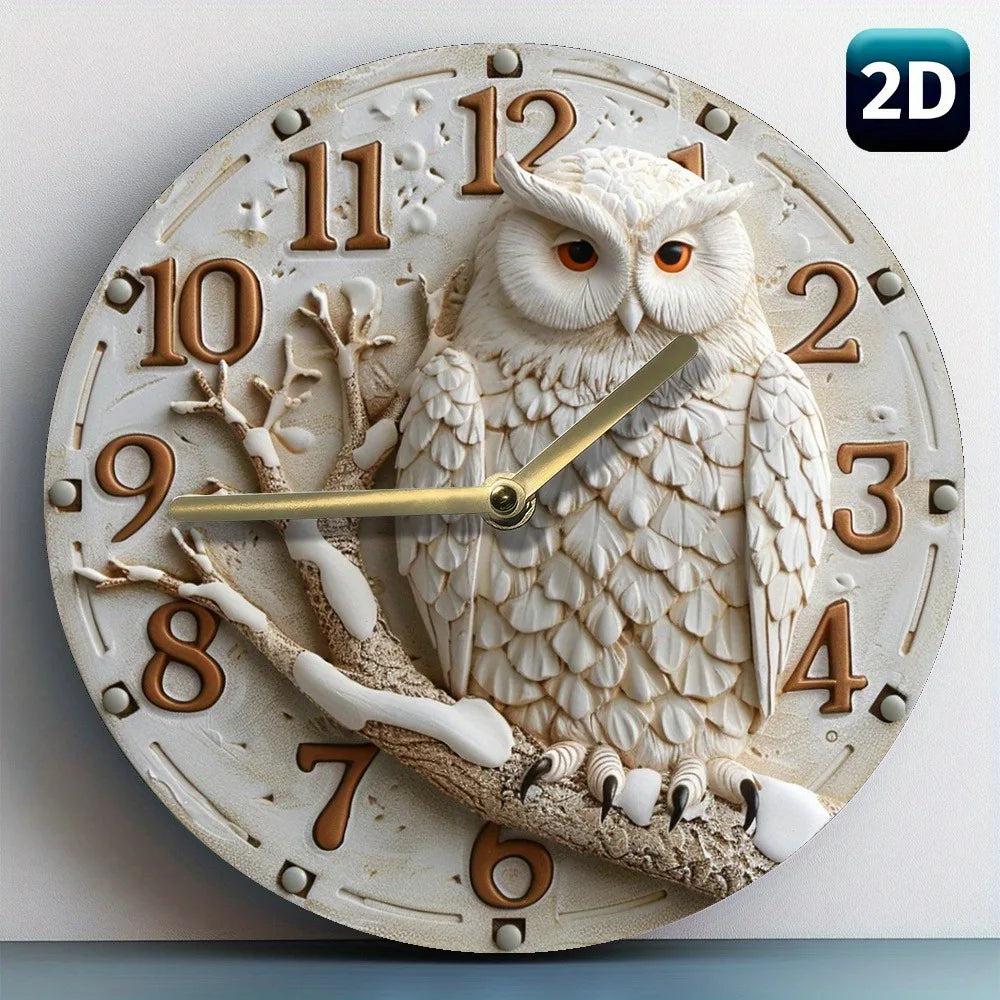 Wooden Wall Clock with Owl Design Mystic Home Decor - Spirit Owl Clock-MoonChildWorld