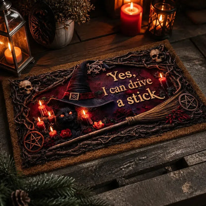 Witchy Cat & Skulls Doormat – Spooky Halloween Welcome Mat for Gothic Porch_mockup_2.webp