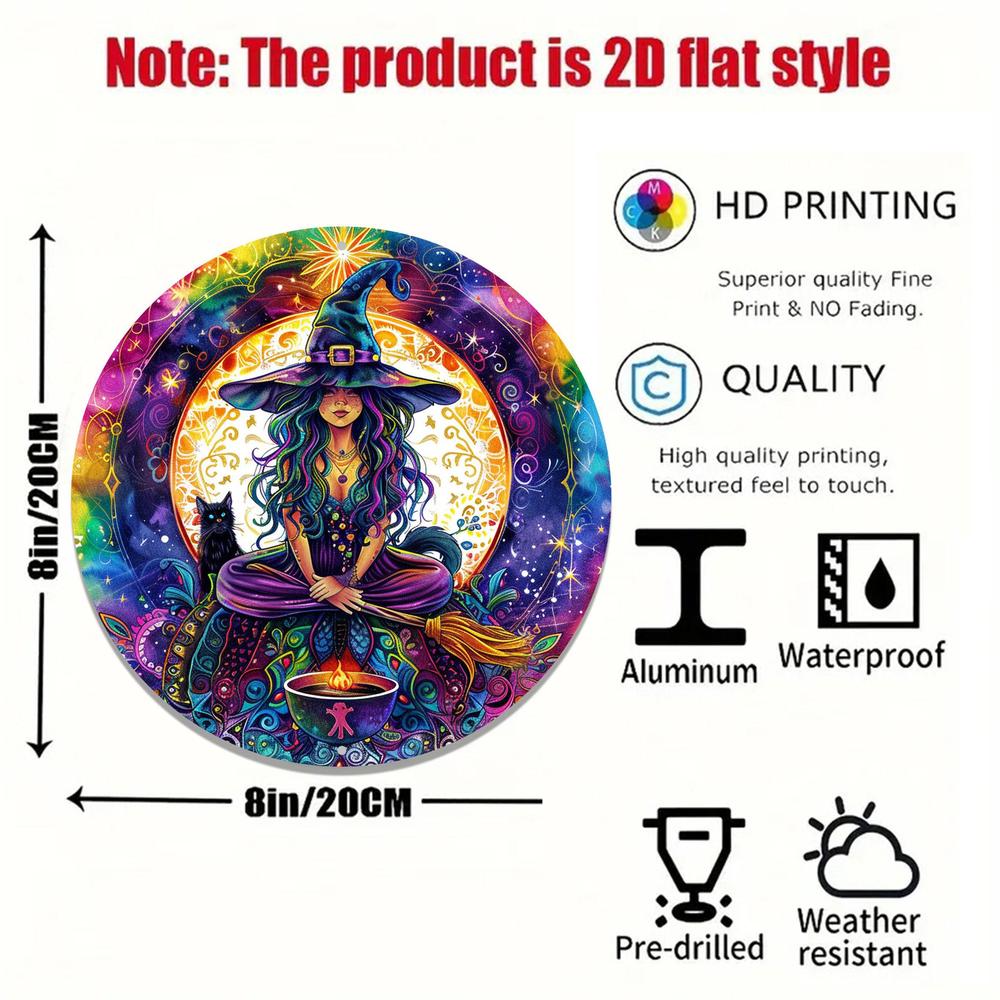 Yoga Witch Metal Sign Witchy Wall Sign for Witchcraft Enthusiasts-MoonChildWorld