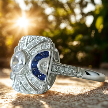 Crystal Triple Moon Ring Wiccan Jewelry