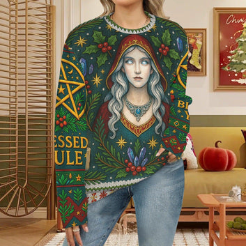 Yule Goddess Pagan Sweatshirt Wicca Christmas Sweater-MoonChildWorld