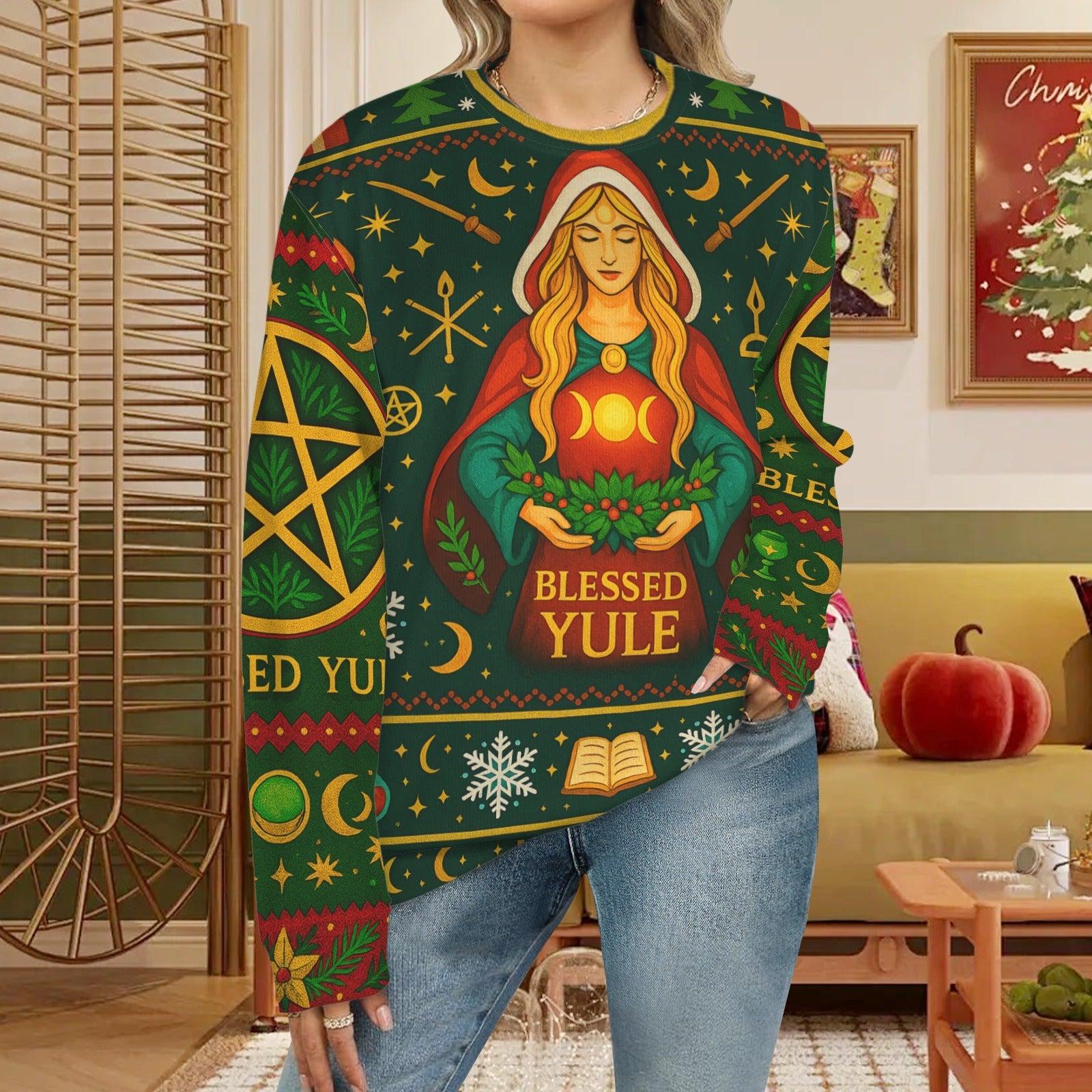 Yule Goddess Pagan Sweatshirt Wicca Christmas Sweater-MoonChildWorld