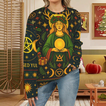 Yule Goddess Pagan Sweatshirt Wicca Christmas Sweater-MoonChildWorld