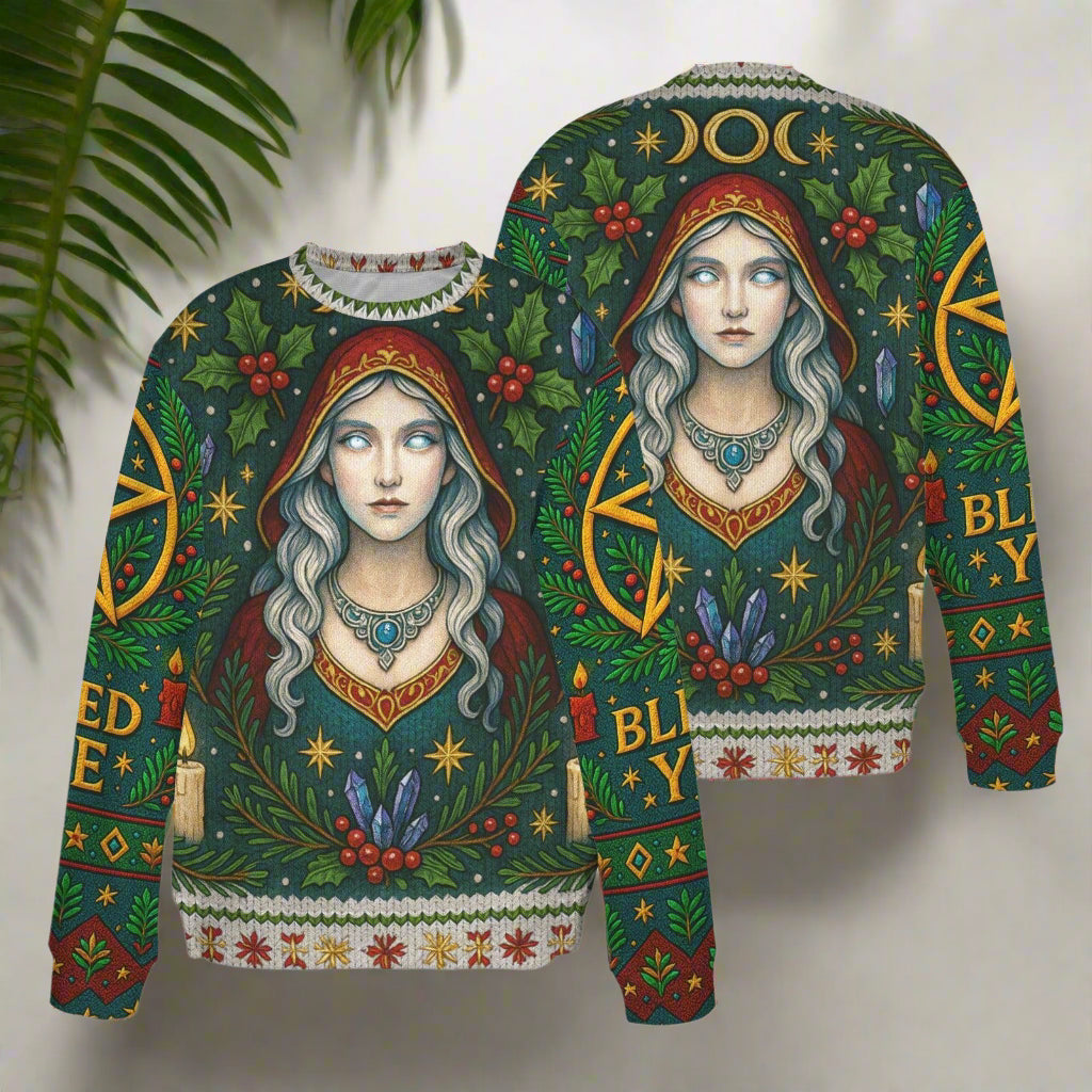 Yule Goddess Pagan Sweatshirt Wicca Christmas Sweater-MoonChildWorld