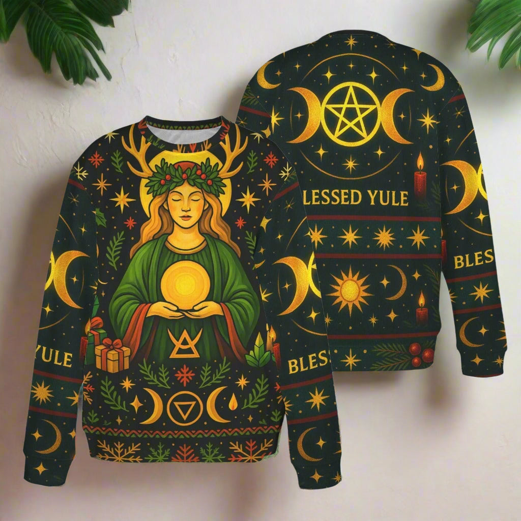 Yule Goddess Pagan Sweatshirt Wicca Christmas Sweater-MoonChildWorld