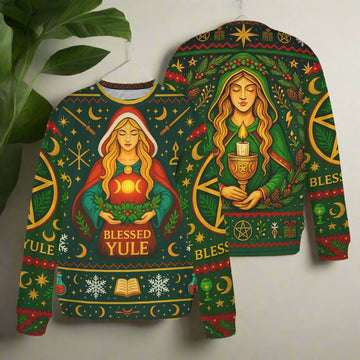 Yule Goddess Pagan Sweatshirt Wicca Christmas Sweater-MoonChildWorld
