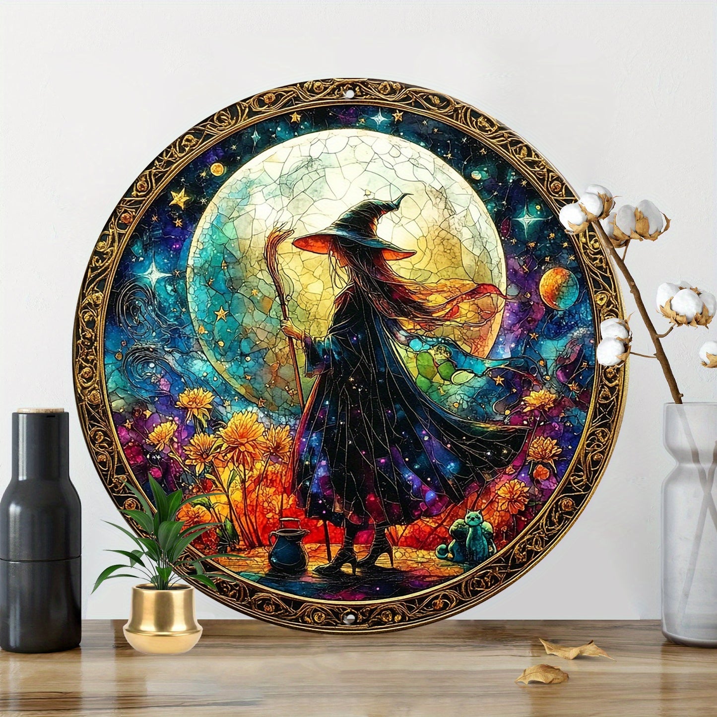 Yule Witch Metal Sign Witchy Christmas Home Decor-MoonChildWorld