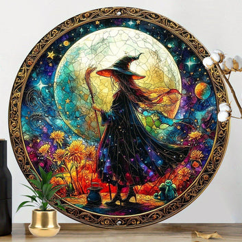 Yule Witch Metal Sign Witchy Christmas Home Decor-MoonChildWorld