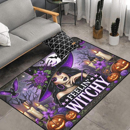 Feeling Witchy Carpet Gothic Area Rug for Halloween