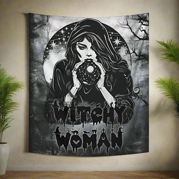 Witchy Woman Tapestry Gothic Wall Hanging-MoonChildWorld