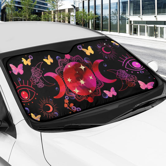 Triple moon Wicca Car Sun Shade